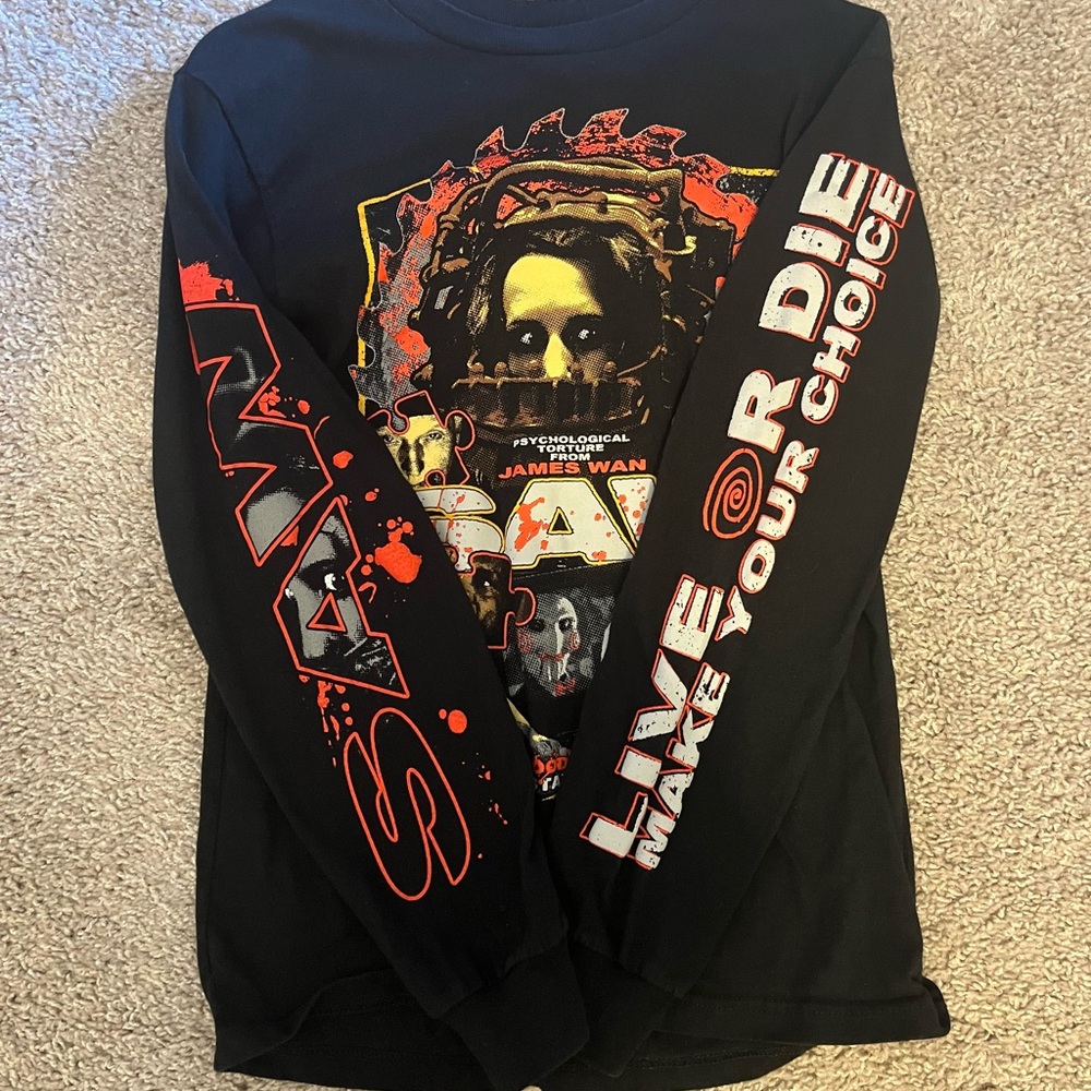 SAW 2004 Graphic Horror Long-Sleeve Tee - Black - Picture 3 of 8
